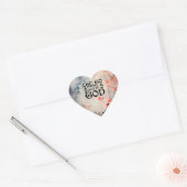 Laat God Coral Blue Floral Art Christelijk Hart Sticker (Envelop)