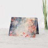 Laat God Coral Blue Floral Art Christelijk Kaart (Achterkant)