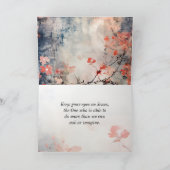 Laat God Coral Blue Floral Art Christelijk Kaart (Binnen)
