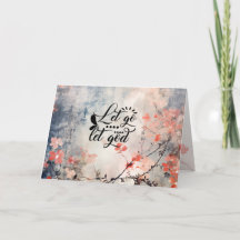 Laat God Coral Blue Floral Art Christelijk