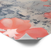 Laat God Coral Blue Floral Art Christelijk Poster (Hoek)