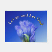 Laat God Gentian Flower Inspirerend Quote Deurmat (Voorkant)