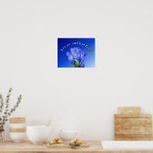 Laat God Gentian Flower Inspirerend Quote Poster (Keuken)