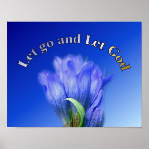 Laat God Gentian Flower Inspirerend Quote Poster
