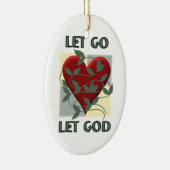 Laat God herstellen Slogan Quote Red Heart Keramisch Ornament (Rechts)