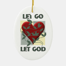 Laat God herstellen Slogan Quote Red Heart Keramisch Ornament