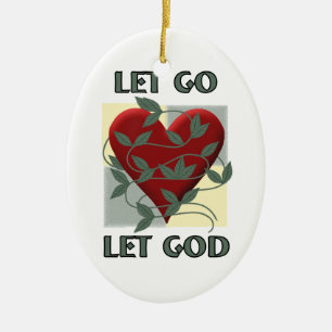Laat God herstellen Slogan Quote Red Heart Keramisch Ornament