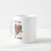 Laat God herstellen Slogan Quote Red Heart Koffiemok (Voorkant links)