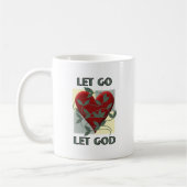 Laat God herstellen Slogan Quote Red Heart Koffiemok (Links)