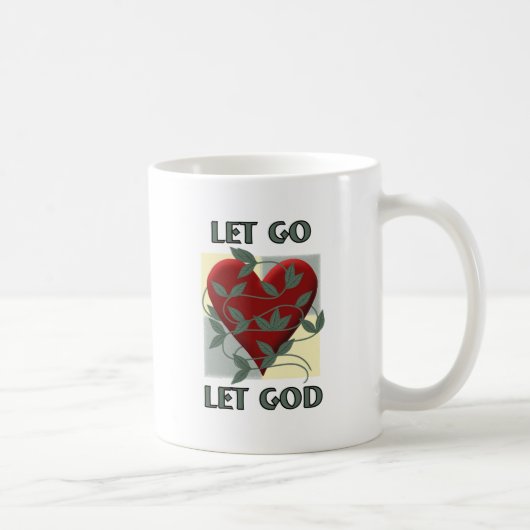 Laat God herstellen Slogan Quote Red Heart Koffiemok (Rechts)