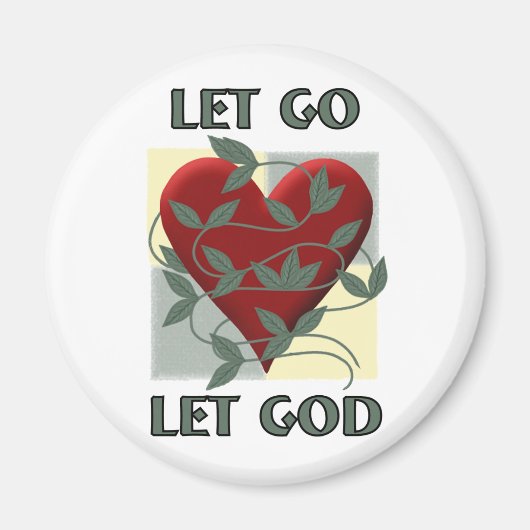 Laat God herstellen Slogan Quote Red Heart Magneet (Voorkant)