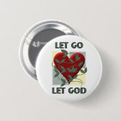 Laat God herstellen Slogan Quote Red Heart Ronde Button 5,7 Cm (Voorkant /achterkant)