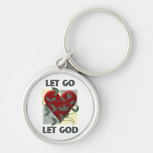 Laat God herstellen Slogan Quote Red Heart Sleutelhanger (Voorkant)