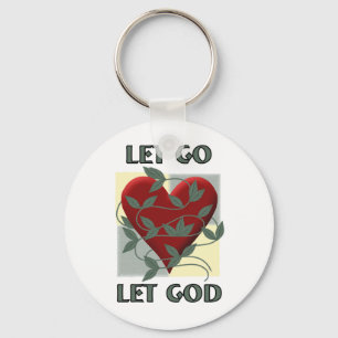 Laat God herstellen Slogan Quote Red Heart Sleutelhanger