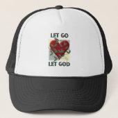 Laat God herstellen Slogan Quote Red Heart Trucker Pet (Voorkant)
