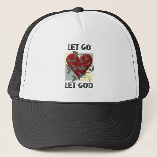 Laat God herstellen Slogan Quote Red Heart Trucker Pet (Voorkant)