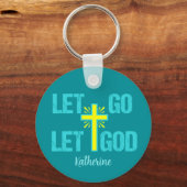 Laat God het Christelijke kruis afkoelen Sleutelhanger (Voorkant)