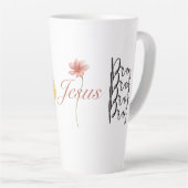 Laat God het Christendom Geloof Bijbel Jezus Latte Mok (Rechterhoek)