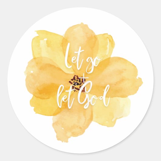 Laat God het Christendom Geloof Bijbel Jezus Ronde Sticker (Voorkant)