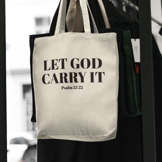 "Laat God het dragen" Christelijke Bijbelvers Canv Tote Bag