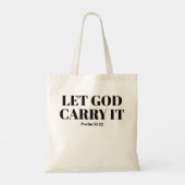 "Laat God het dragen" Christelijke Bijbelvers Canv Tote Bag (Achterkant)