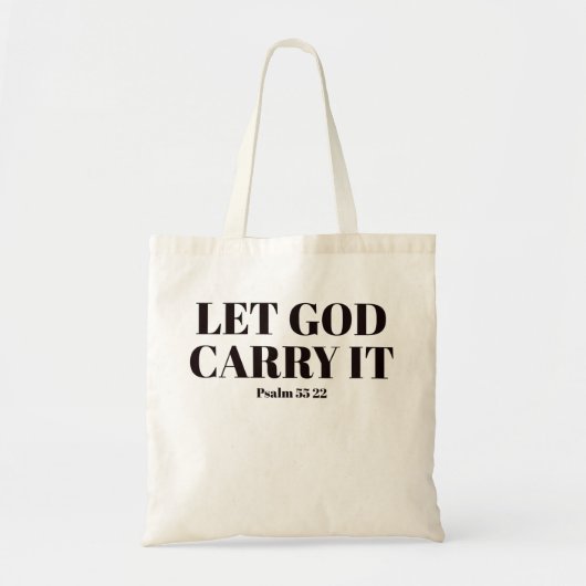 "Laat God het dragen" Christelijke Bijbelvers Canv Tote Bag (Voorkant)