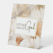 Laat God het Inspirerend citaat Christelijk Reclamebord Met Voetstuk (Voorkant)