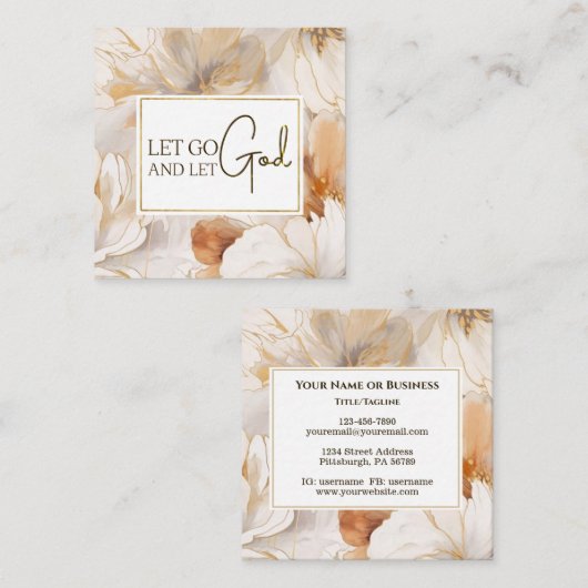 Laat God het Inspirerend citaat Christelijk Vierkante Visitekaartje (Voorkant / Achterkant)