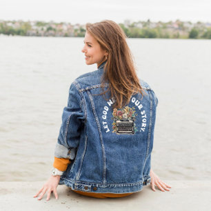 Laat God jouw verhaal schrijven Waterverf Denim Ja Denim Jacket