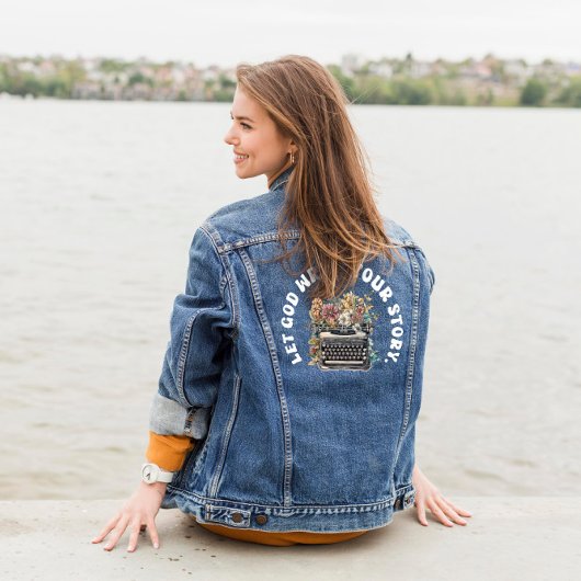 Laat God jouw verhaal schrijven Waterverf Denim Ja Denim Jacket