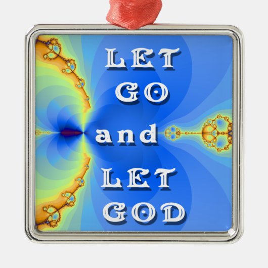Laat God kosmische abstracte ontwerpen. Metalen Ornament (Voorkant)