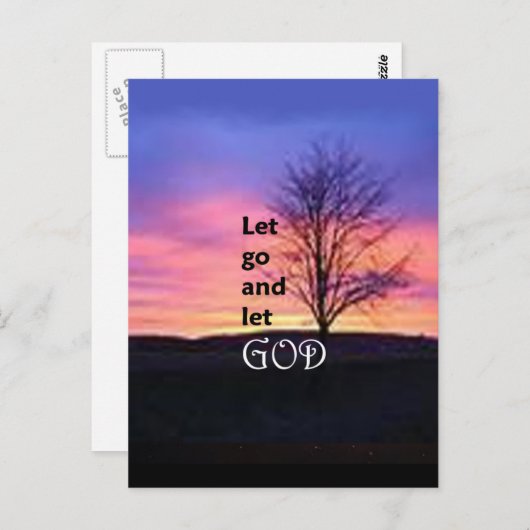 Laat God los. Briefkaart (Voorkant / Achterkant)