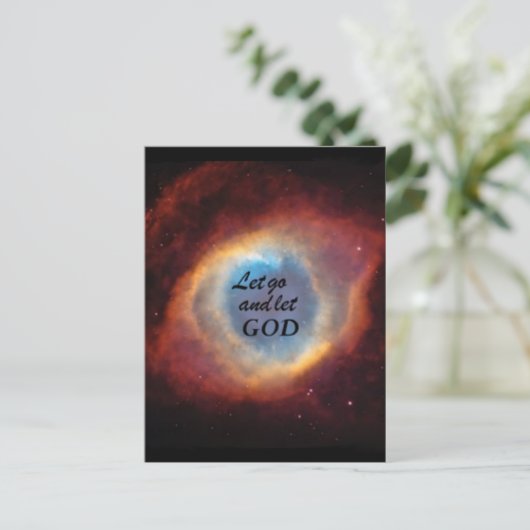 "Laat God los" Briefkaart (Staand voorkant)