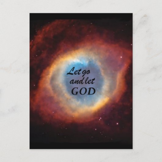 "Laat God los" Briefkaart (Voorkant)