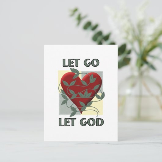 Laat God los. Briefkaart (Staand voorkant)