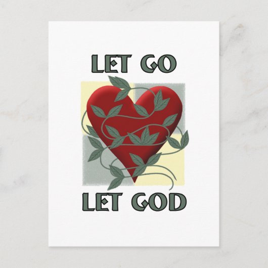Laat God los. Briefkaart (Voorkant)