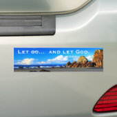 Laat God los. Bumpersticker (Op auto)