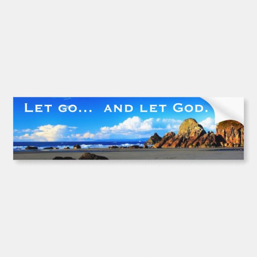 Laat God los. Bumpersticker (Voorkant)