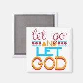 Laat GOD los (originele typografie) Magneet (Voorkant / Achterkant)