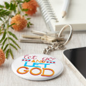 Laat GOD los (originele typografie) Sleutelhanger (Zijkant)