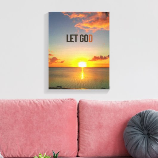 Laat God Sunset Canvas gaan. (Insitu (Woonkamer))
