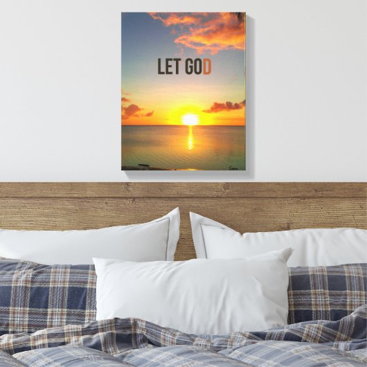Laat God Sunset Canvas gaan. (Insitu (Slaapkamer))
