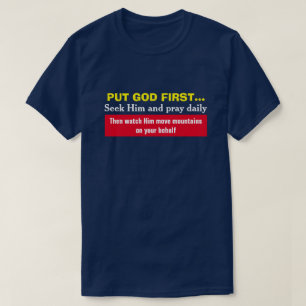 Laat God voorop staan en kijk hoe hij bergen voor T-shirt