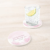 Laat Gods licht door je heen schijnen, roze Waterv Zandsteen Onderzetter (Zijkant)