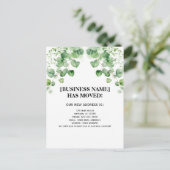 Laat Greenery Bedrijfs Verplaatsende Aankondiging Briefkaart (Staand voorkant)