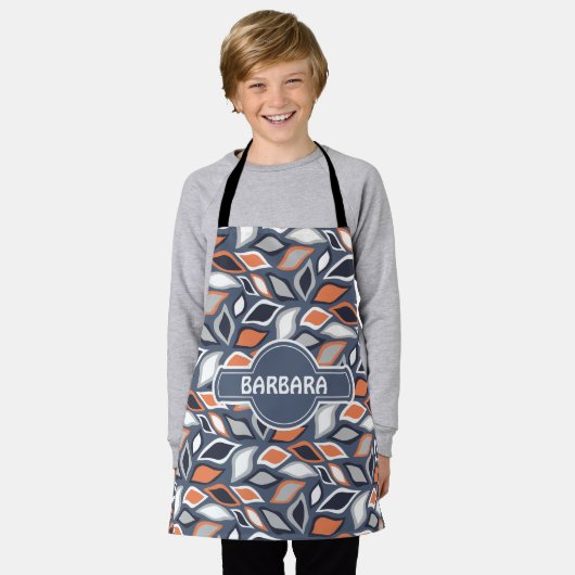 Laat grijs Sinaasappel minimaal patroon Schort (Gedragen)