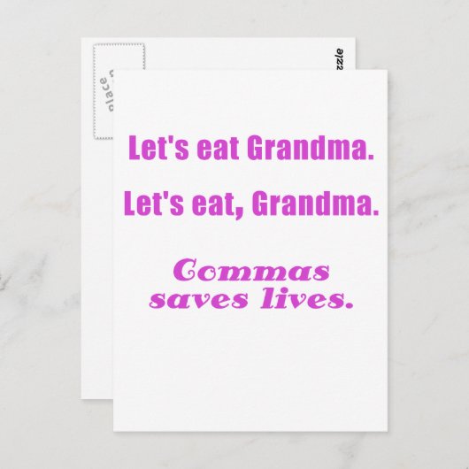 Laat grootmakomma's levens redden briefkaart (Voorkant / Achterkant)