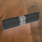 laat haar schaak los zonder de schaakspelers in te naambordje (Zijkant)