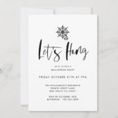 Laat Hang Black Minimal Spider Web Halloween Party Kaart (Voorkant)