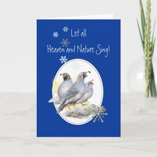 Laat Heaven & Natuur de kerstvogel zingen Feestdagen Kaart (Voorkant)
